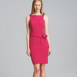 J. Mendel Silk Asymmetric Sleeveless Peplum Dress Pink Size 4